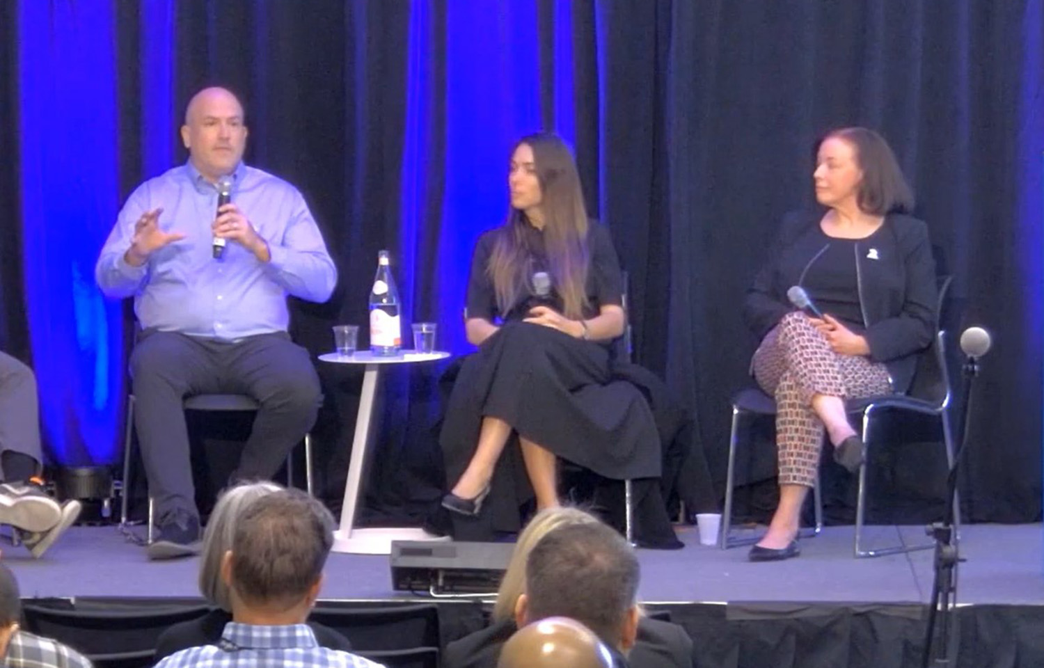 H-E-B VP of Seafood Jason Driskill; Valentine Thomas, a world-class spear-fisher, freediver, published author, and expert in sustainable seafood; and Seafood Nutrition Partnership VP Marketing & Communications Sarah Crowley during the SENA panel: Driving U.S. Consumer Behavior and Demand for Seafood