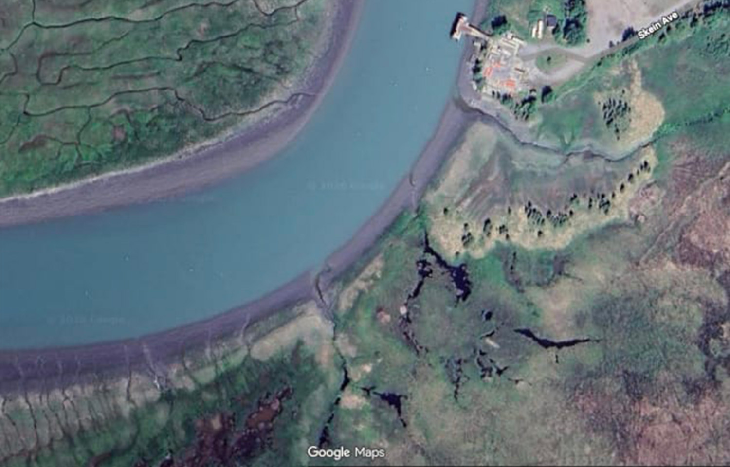 A satellite view of Wild Alaskan Company's new buying station in Kasilof