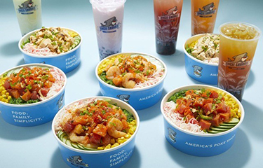 Uncle Sharkii poke bowls and drinks.