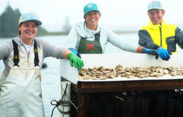 The co-owners of Cranberry Oysters, an oyster-farming operation in Maine.
