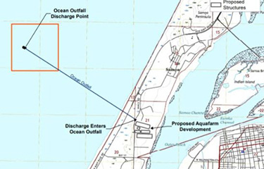 A map of Nordic Aquafarm's planned aquaculture site in California.