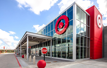 Target exterior with glass windows