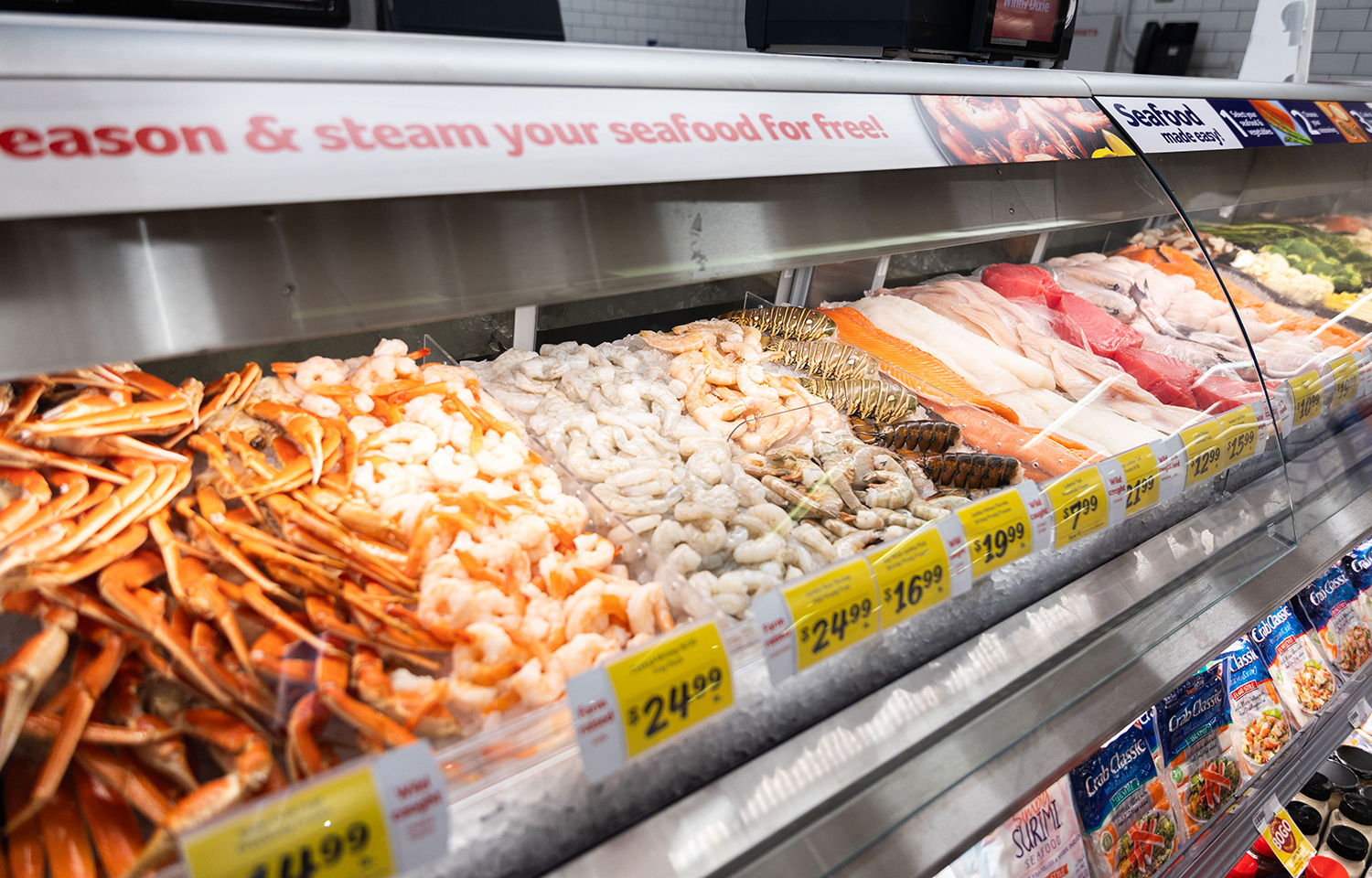 A Winn-Dixie fresh seafood counter