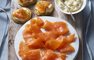 Young's smoked salmon products on a plate.