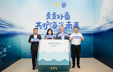 McDonald's China and the Marine Stewardship Council announcing a partnership.