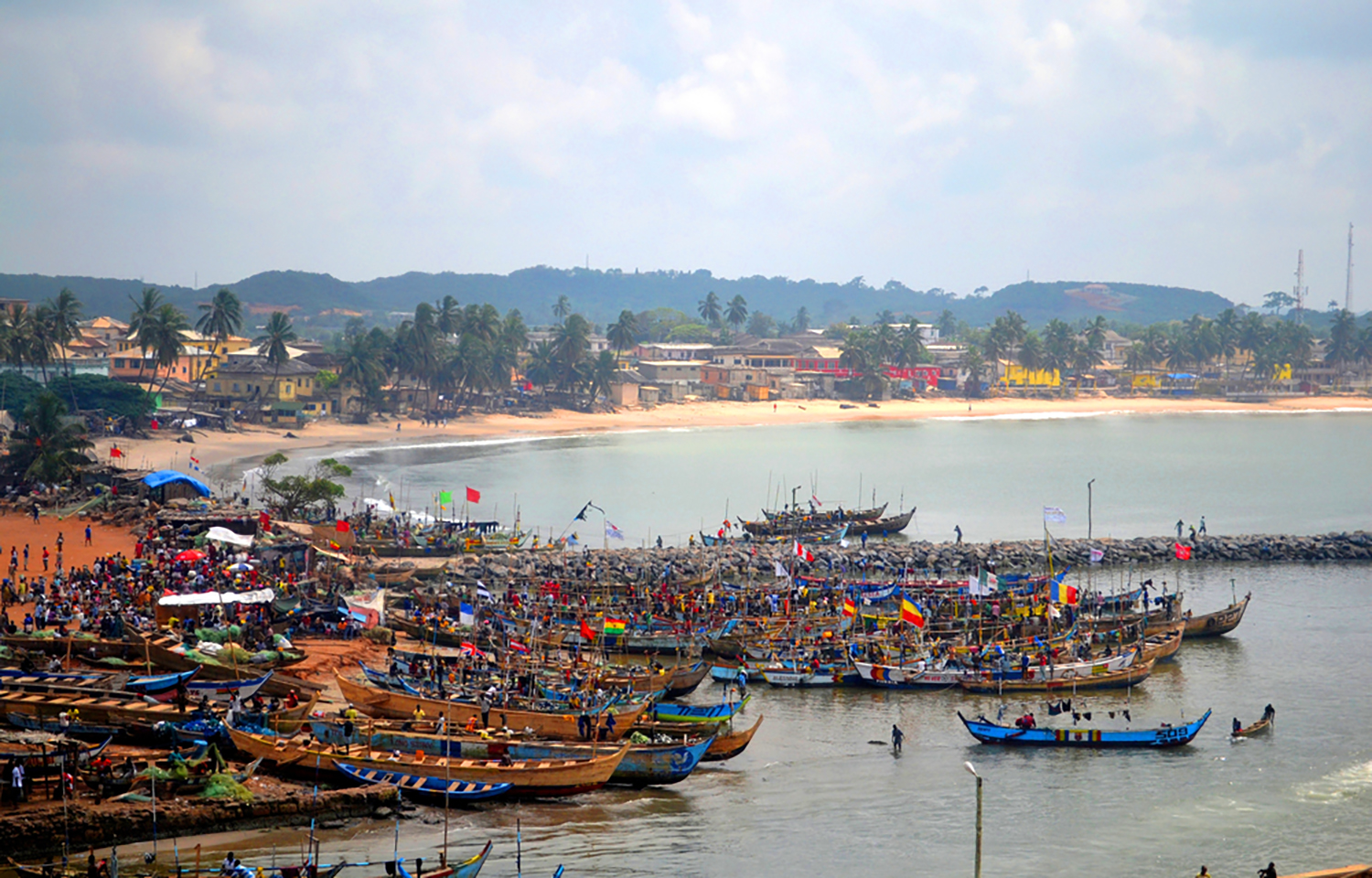 Fishing boats off Cape Coast, Ghana