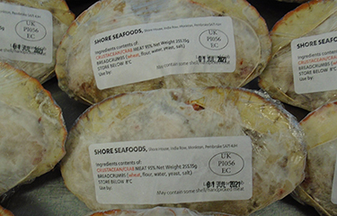 Examples of the seafood that Shore Seafoods in Wales was selling.