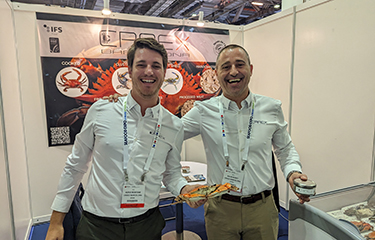 Craex Business Development Manager Adria Montane and Operations Manager David Benet at Seafood Expo Asia.