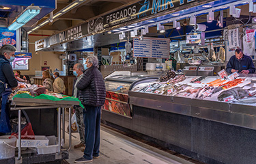 A fish market in Palma de Mallorca, Spain.