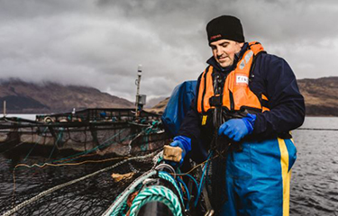A Scottish Sea Farms employee.