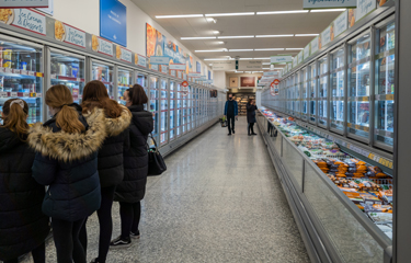 A chilled grocery aisle in the U.K.