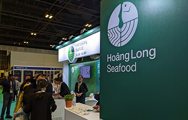 The Hoang Long Seafood booth at Seafood Expo Asia in Singapore