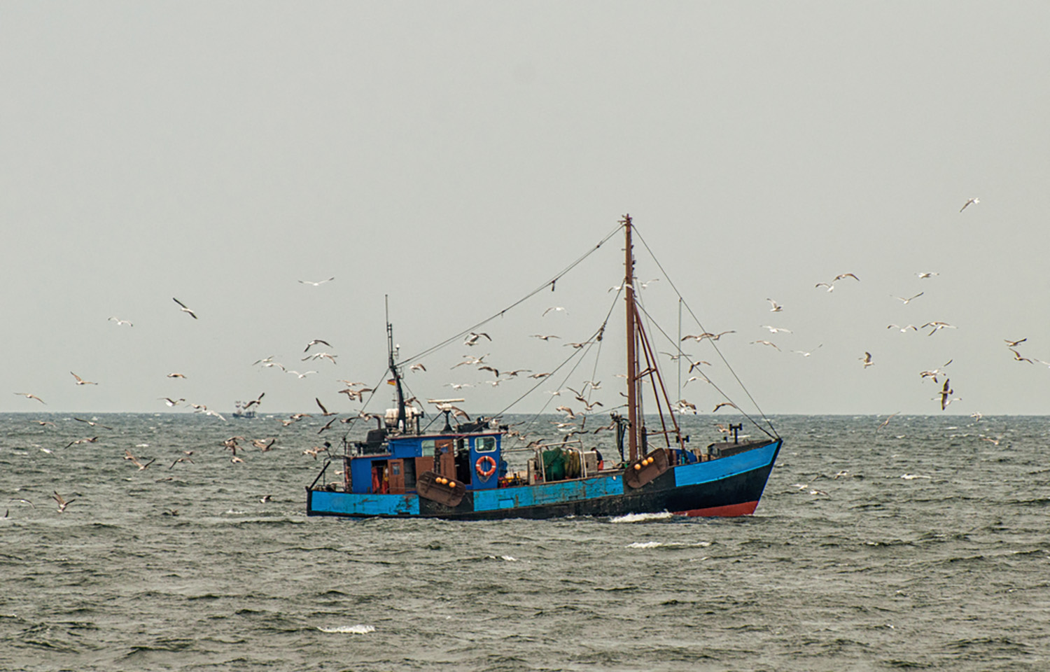 A fishing boat in the Baltic Sea off the German island of Rugen