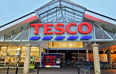 The exterior of a Tesco Supermarket in Halifax, U.K.