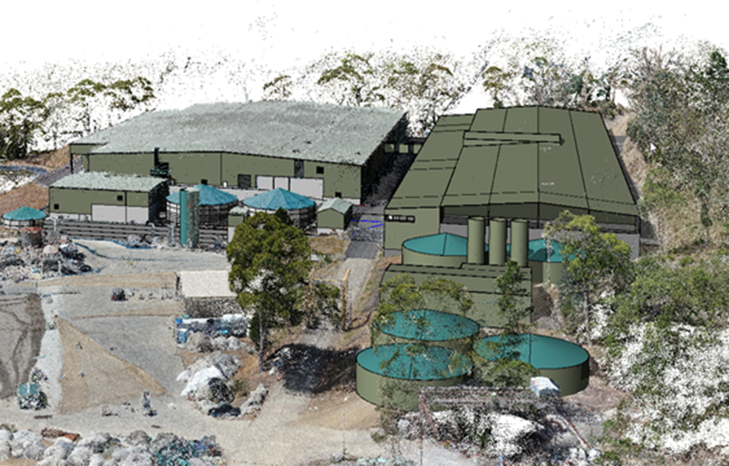 A rendering of Huon Aquaculture's planned RAS facility expansion