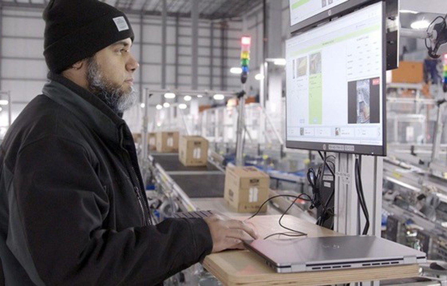 A warehouse manager at one of Walmart's updated distribution centers