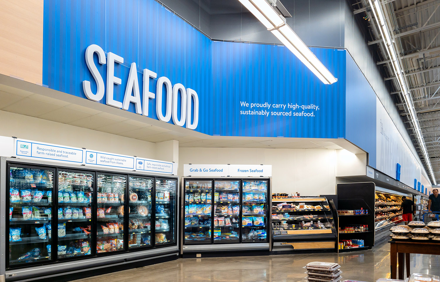 A Walmart seafood department.