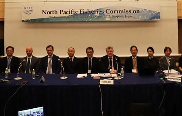 Members of the North Pacific Fisheries Commission at the annual meeting.