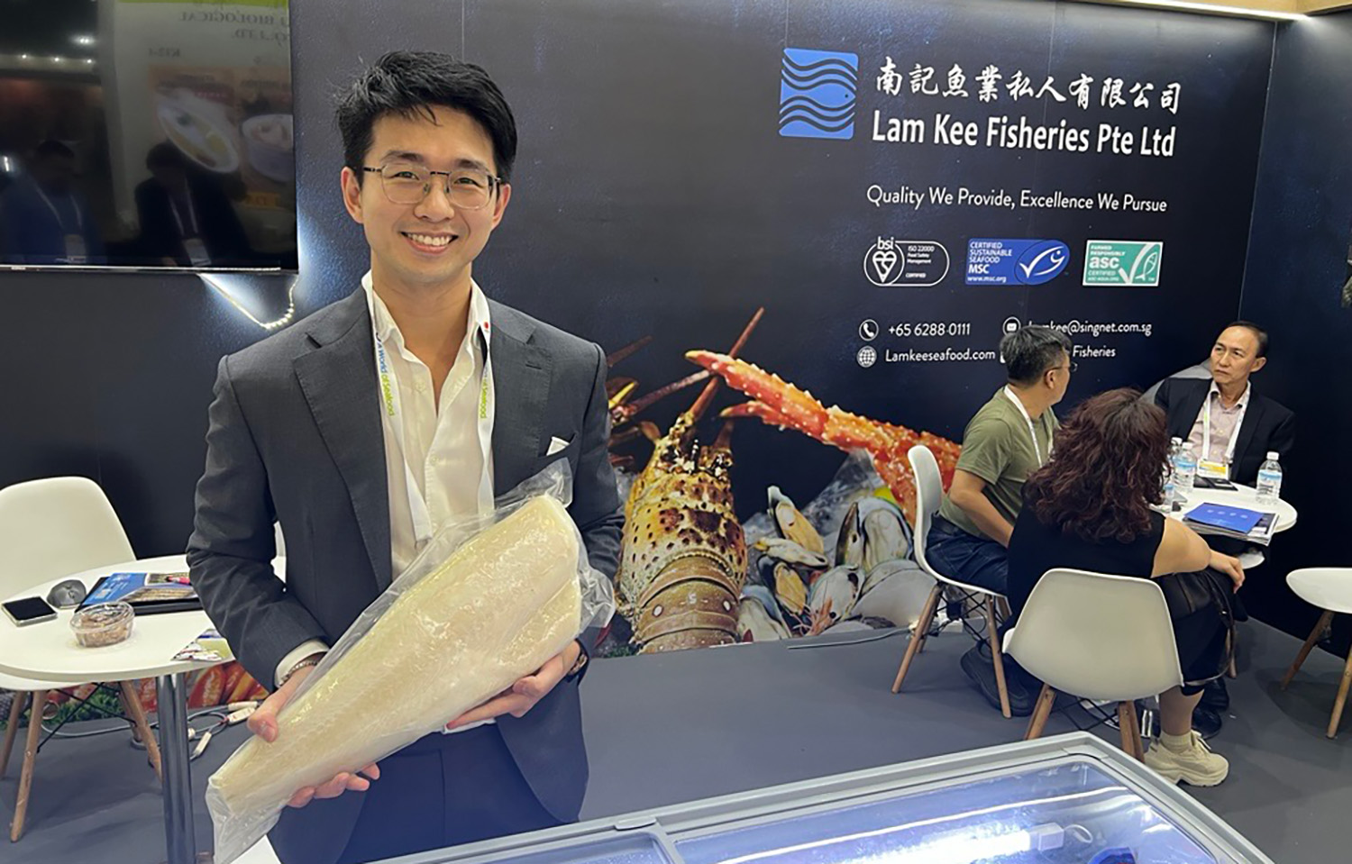 Lam Kee Fisheries Business Development Manager Royston Chew at the 2026 Seafood Expo Asia