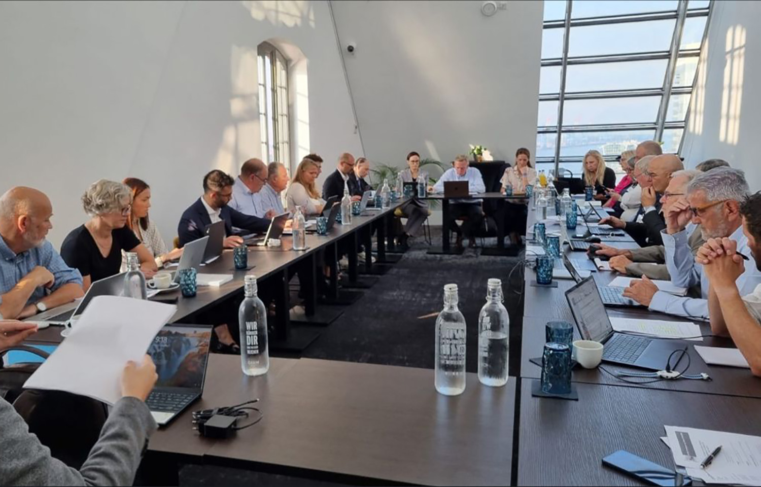 A photo of seafood industry players gathered at the AIPCE-CEP's 65th General Assembly in Hamburg, Germany