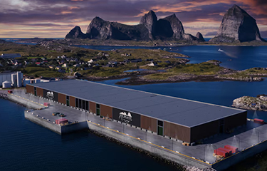 A rendering of Gaia Salmon's planned post-smolt salmon recirculating aquaculture facility.