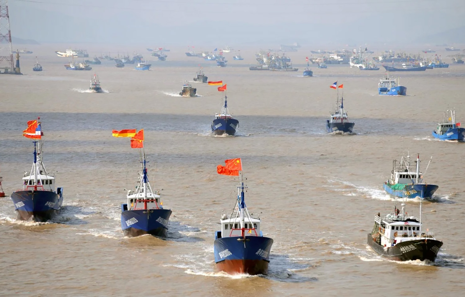 Chinese vessels fishing in South American waters
