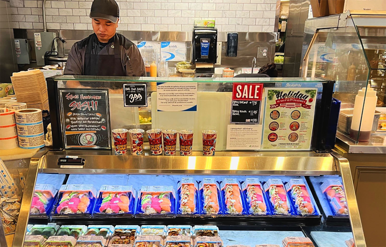 A Sushi Avenue takeout kiosk in a U.S. supermarket