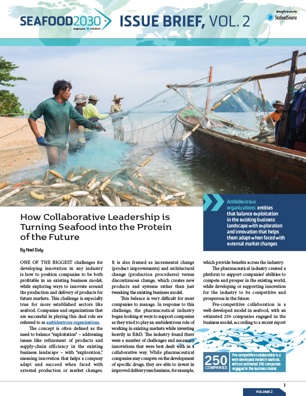 Seafood2030 Issue Brief, Volume 2 Cover