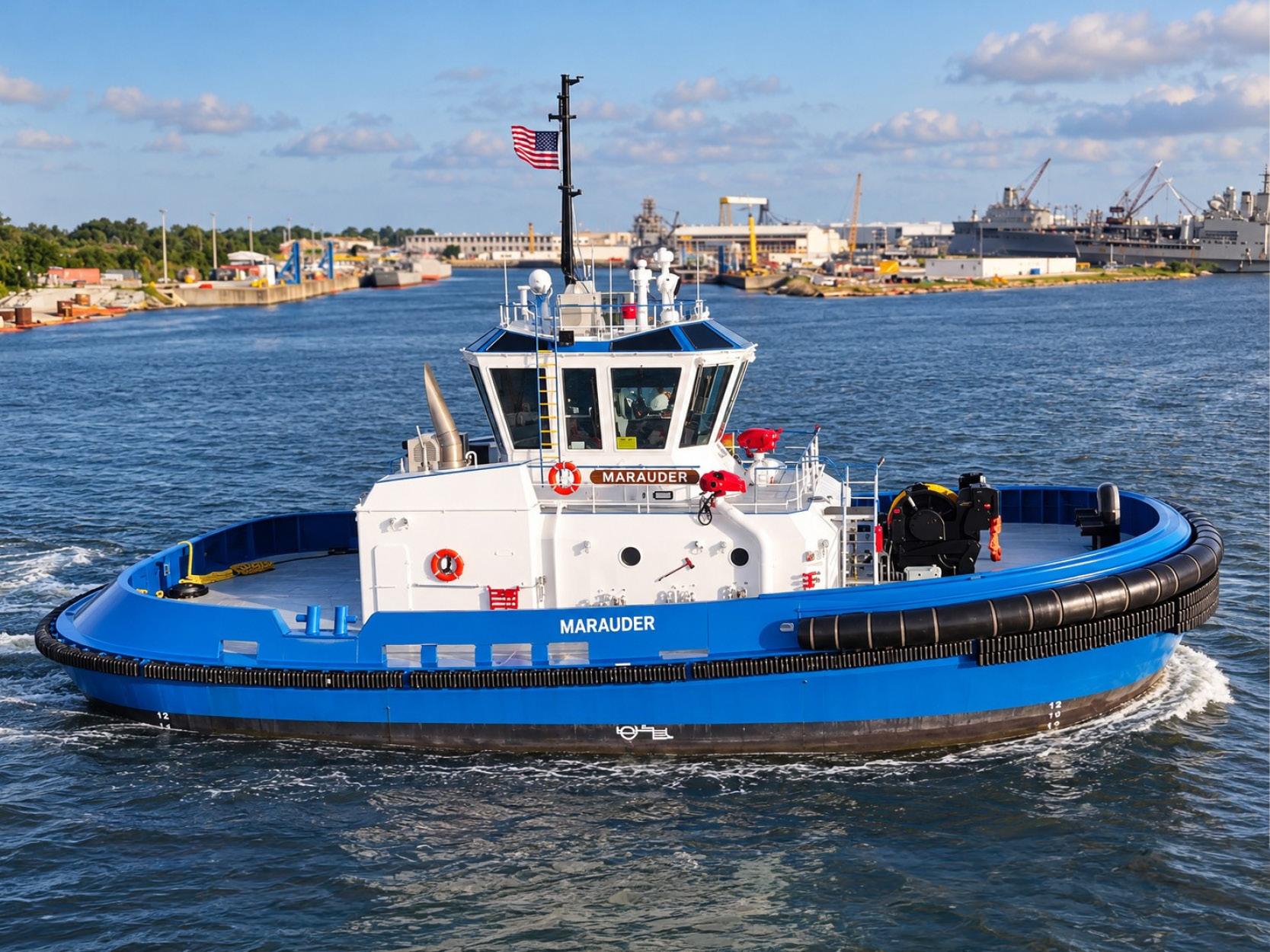 Marauder tugboat built by Master Boat Builders for Maritime Partners